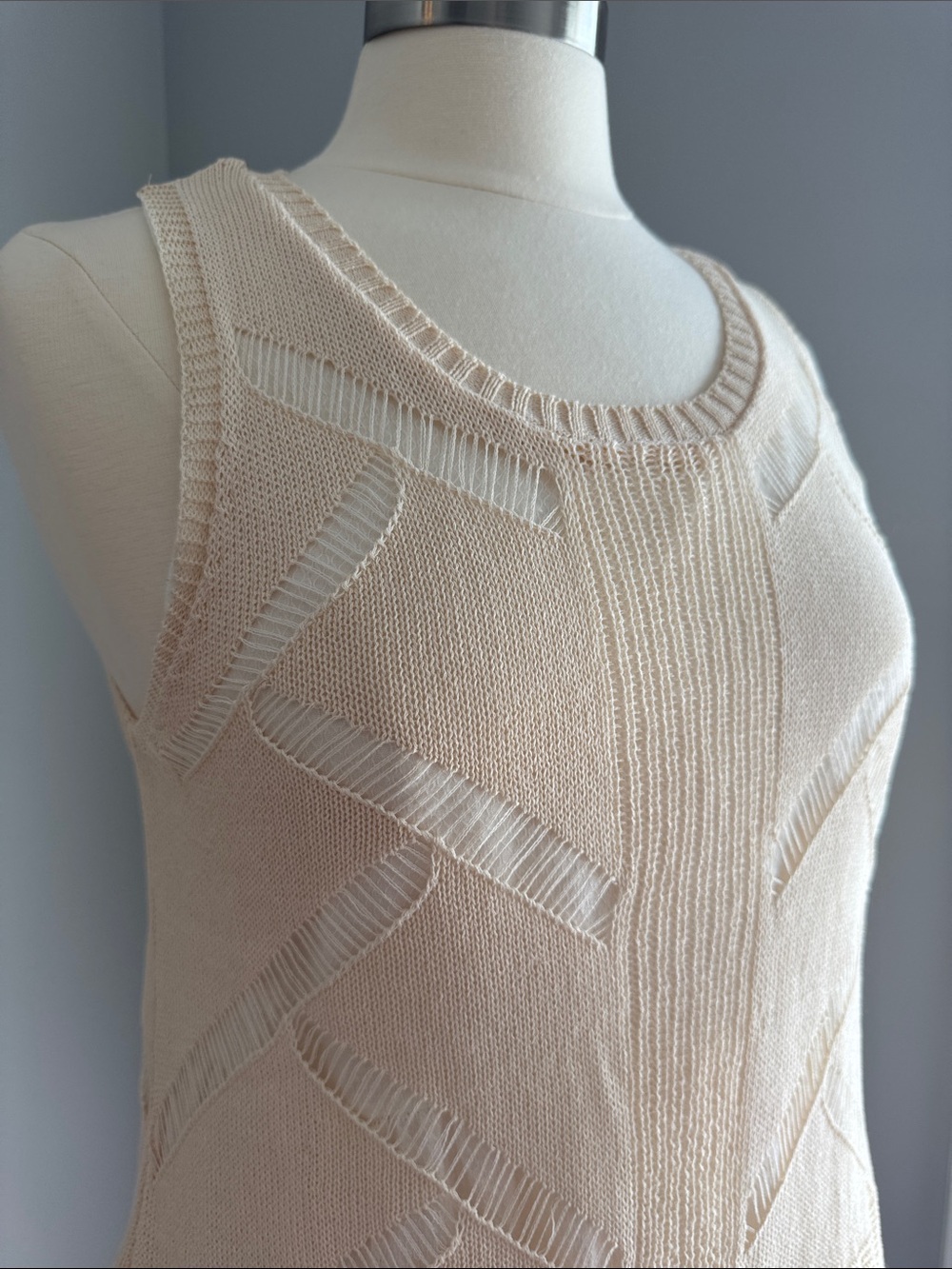 Sunday in Brooklyn by Anthro Layered Sleeveless Tunic - Cream/Wht, Size M